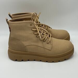 Levi's Hayley Tan Heavy Canvas Casual Lace Up Platform Ankle Boots Womens Size 9